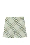 Burberry Cotton Shorts With Check Pattern In Breeze
