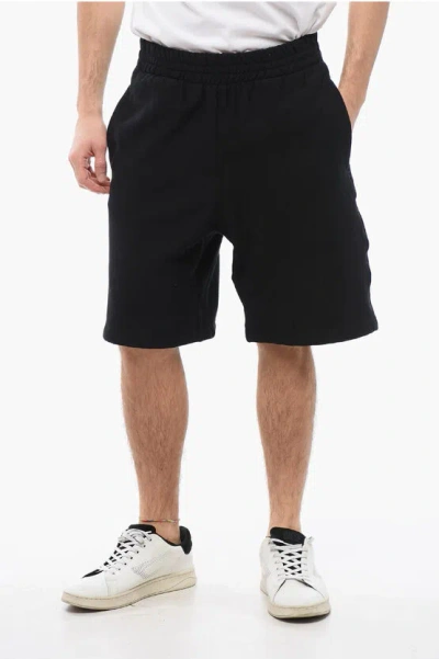 Burberry Cotton Shorts With Edk Patch In Black