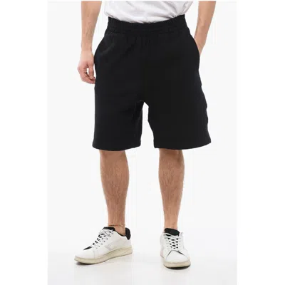 Burberry Cotton Shorts With Edk Patch In Black