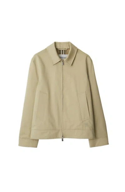 Burberry Cotton Gabardine Harrington Chester Jacket In Beige