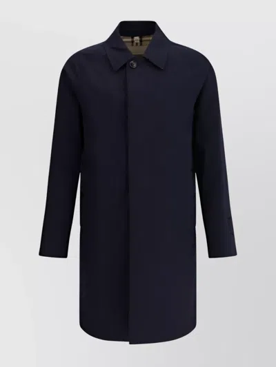 Burberry Navy Blue Cotton Heritage Camden Overcoat