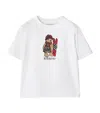 Burberry Childrens Ski Bear Cotton T-shirt In White