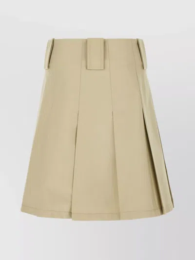 Burberry Cotton Skirt A-line Silhouette Belt Loops In Neutral