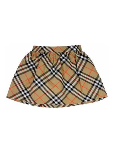 Burberry Kids' Falda Semilarga - Beis In Brown