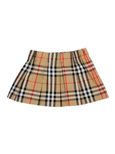 Burberry Kids' Cotton Skirt In Brown