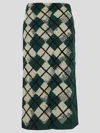 Burberry "knitted Diamond Pattern Midi Skirt In Green