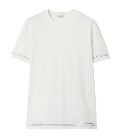 Burberry Cotton Stitched-logo T-shirt In White