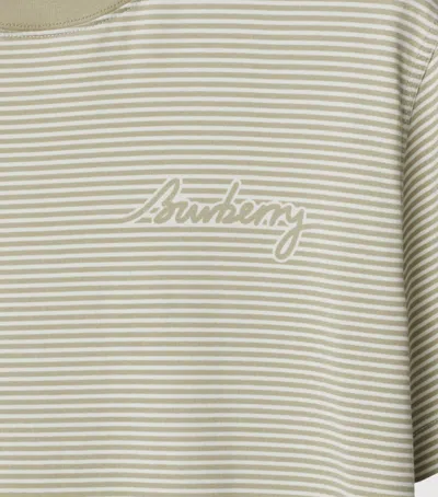 Burberry Cotton Stripe Logo T-shirt In Sand