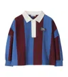 Burberry Striped Cotton Polo Shirt In Blue