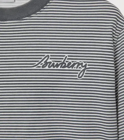 Burberry Cotton Stripe T-shirt In Gray