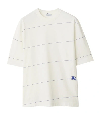 Burberry Cotton Striped Ekd T-shirt In White