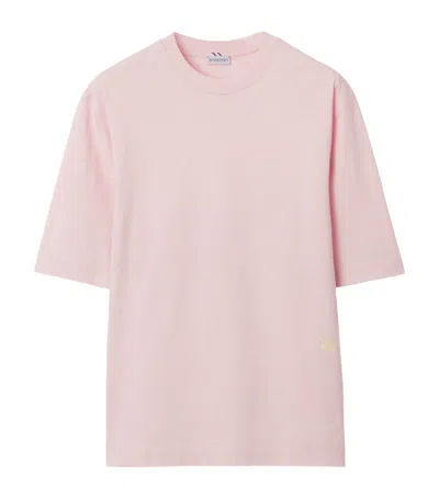Burberry Cotton Striped T-shirt In Pink