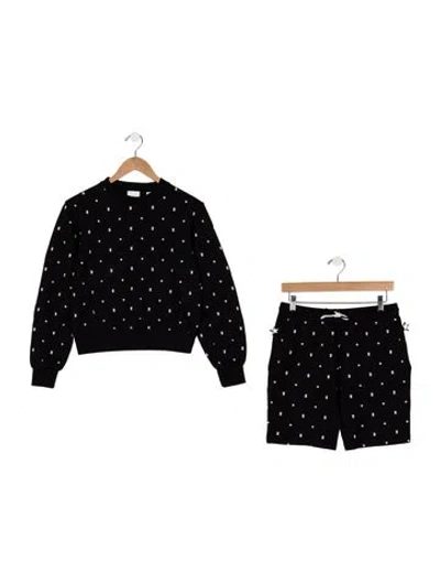Pre-owned Burberry Kids' Cotton Sweater And Shorts Set In Black/white