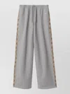 Burberry Cotton Sweatpants Elastic Waistband Side Stripes In Gray