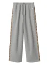 Burberry Cotton Sweatpants Elastic Waistband Side Stripes In Gray
