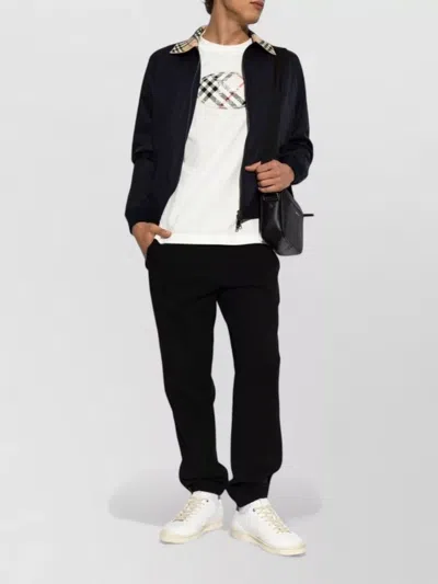 Burberry Cotton Sweatpants Side Pockets Back Pocket In Black