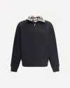 Burberry Mens Logo-embroidered Funnel-neck Cotton Sweatshirt Black Xl In Black