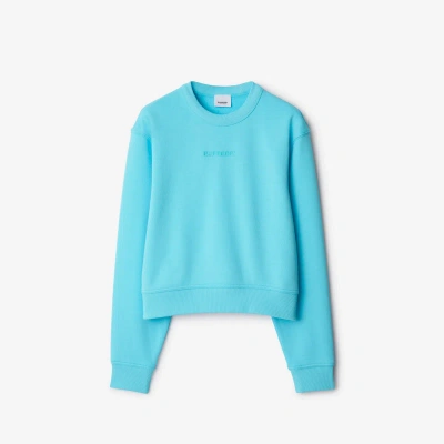 Burberry Cotton Sweatshirt In Bright Topaz Blue