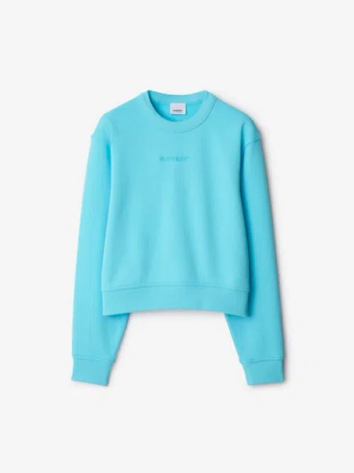 Burberry Cotton Sweatshirt In Bright Topaz Blue