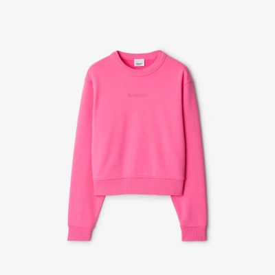 Burberry Cotton Sweatshirt In Bubblegum Pink