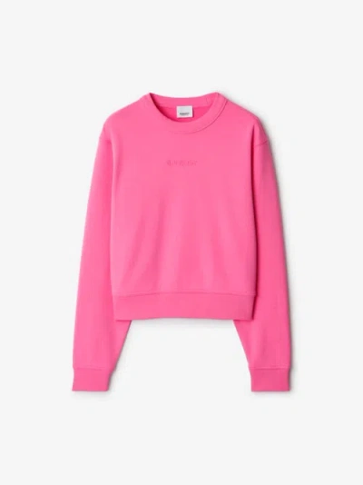 Burberry Cotton Sweatshirt In Pink