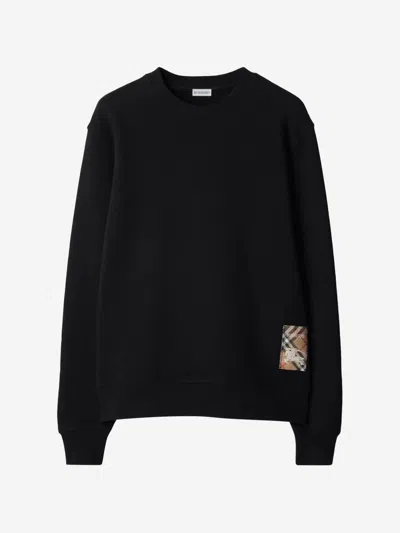 Burberry Cotton Sweatshirt Label In Black