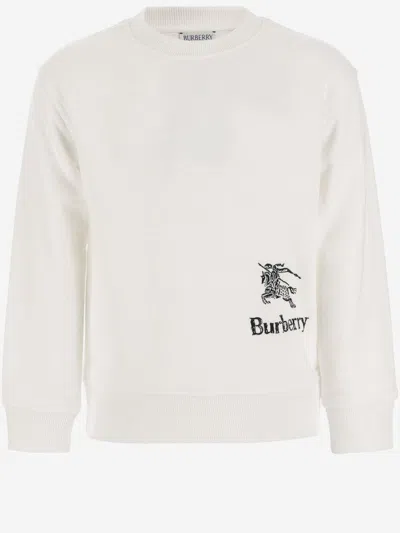 Burberry Kids' Cotton Sweatshirt With Ekd In White