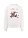 Burberry Crewneck Cotton Sweatshirt With Cross Stitch Ekd In White