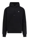 Burberry Men Black Sweatshirt With Ekd Embroidery On The Front And Logo Print On The Rear In Cotton In Black