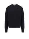 Burberry Cotton Sweatshirt With Logo Embroidery In Black