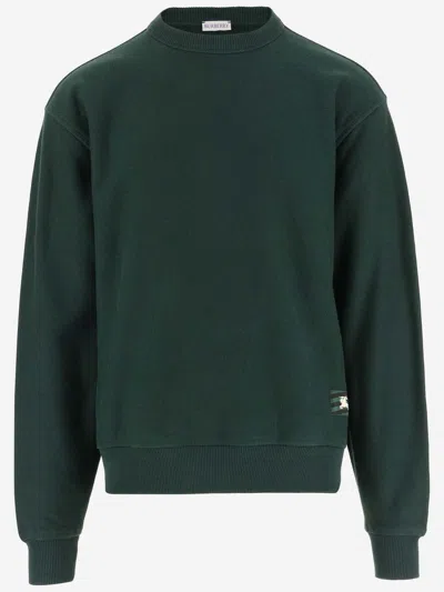 Burberry Cotton Sweatshirt With Logo In Green