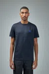 Burberry Blue T-shirt With Eks Logo Embroidered On The Front In Cotton Man In Black