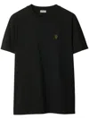 Burberry Parker Logo-embroidered Cotton-jersey T-shirt In Black