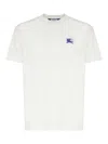 Burberry Mens Salt Ekd-embroidered Short-sleeve Cotton-jersey T-shirt In Blanco