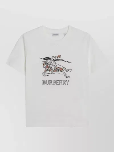 Burberry Equestrian Knight Design Cotton T-shirt In Animal Print