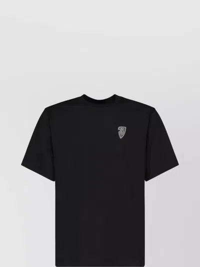 Burberry Cotton T-shirt Equestrian Design In Black