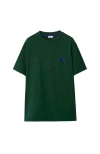 Burberry Equestrian Knight-embroidered Cotton T-shirt In Ivy