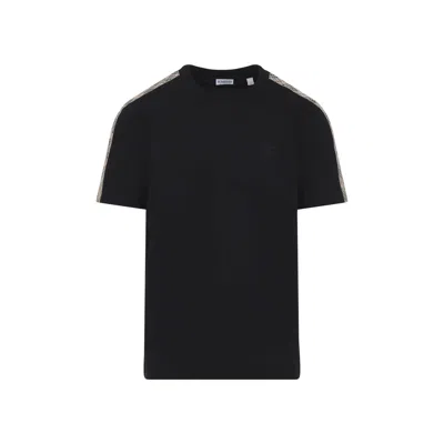 Burberry Ekd Embroidered Checked-band T-shirt In Black