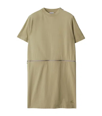 Burberry Cotton Dress In Hunter