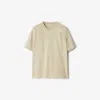Burberry Equestrian Knight-patch Cotton T-shirt In Safari