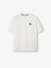 Burberry Ekd Embroidery Cotton T-shirt In Salt