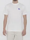 Burberry Mens Salt Ekd-embroidered Short-sleeve Cotton-jersey T-shirt In White