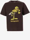 Burberry Brown T-shirt For Kids With Logo And Bee In Brown