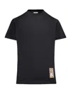 Burberry Cotton T-shirt With Check Application In Black