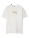 Burberry Equestrian Knight Design Cotton T-shirt In Neutral