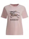 Burberry Equestrian Knight Design T-shirt In Pink