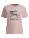 Burberry Equestrian Knight Design T-shirt In Pink