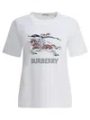 Burberry Equestrian Knight Design Cotton T-shirt In White