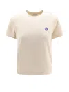 BURBERRY COTTON T-SHIRT WITH FRONTAL EMBROIDERY