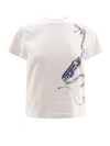 BURBERRY COTTON T-SHIRT WITH FRONTAL LOGO